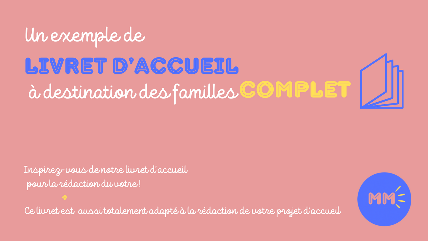 Exemple de Livret d’accueil totalement rédigé ✍️🎈